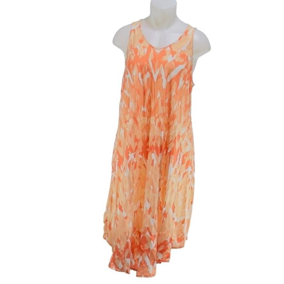 AMERICAN CROWN Women's Sleeveless Orange Abstract Print Dress One Size Fits Most - Picture 9 of 10
